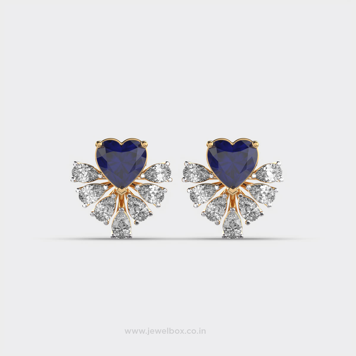 Ocean's Heart Blue Stone Diamond Earstuds
