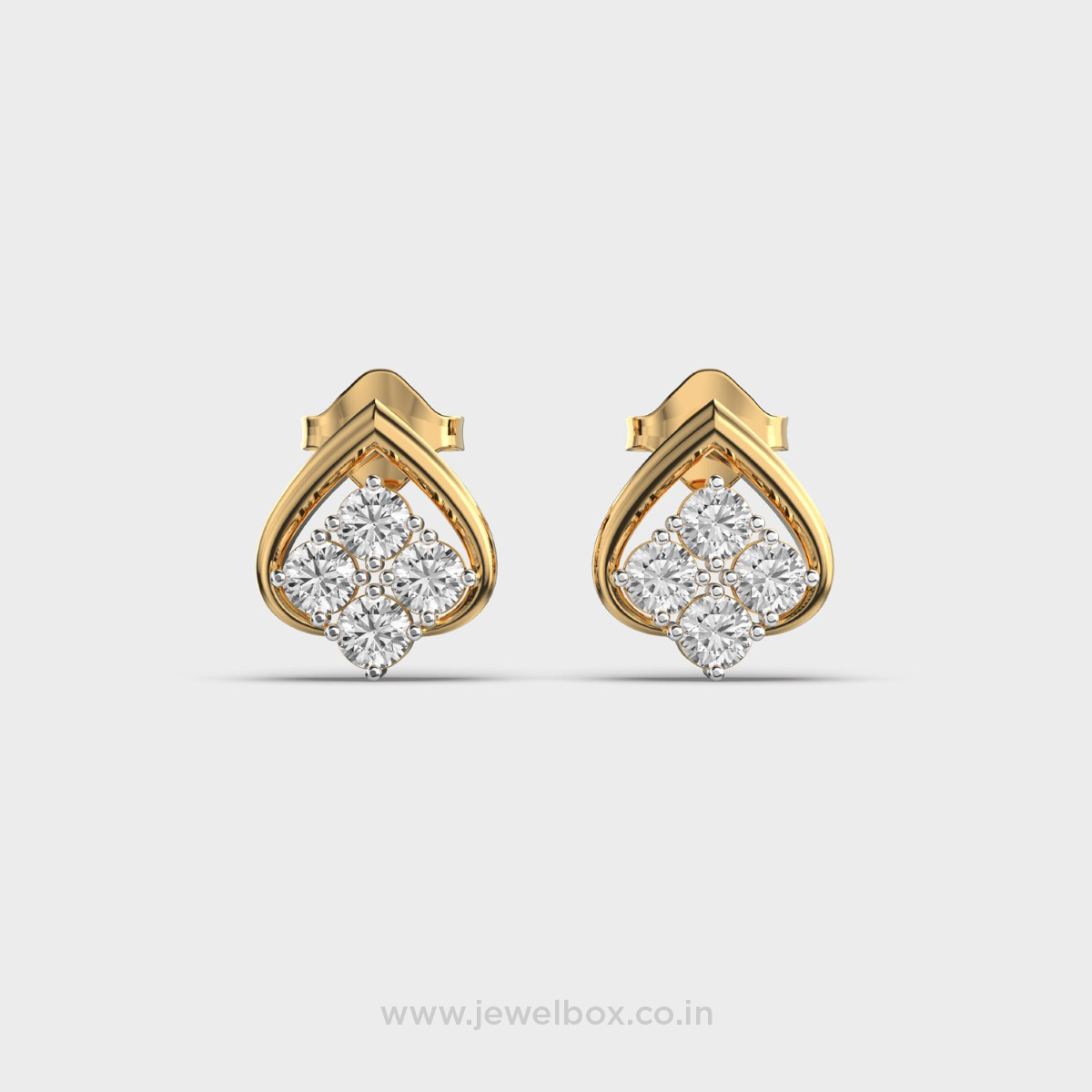 Shining Spade Diamond Stud Earring