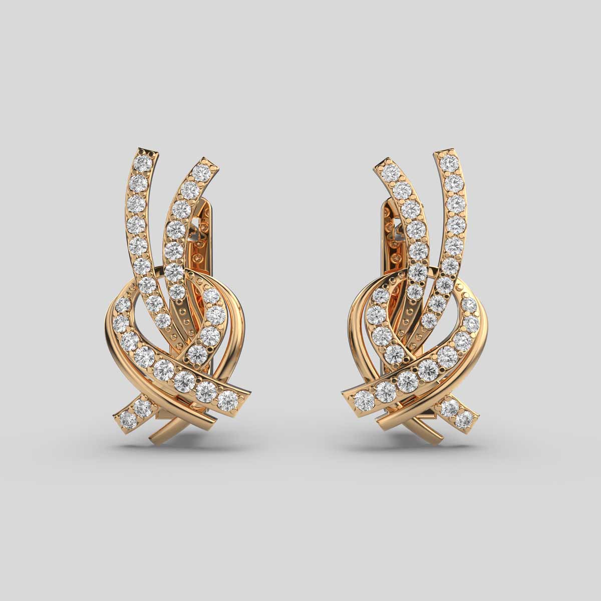 Twinkling Twirls Encrusted Diamond Earrings