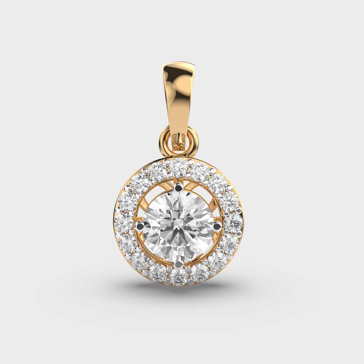 Sun With Halo Diamond Pendant without Chain