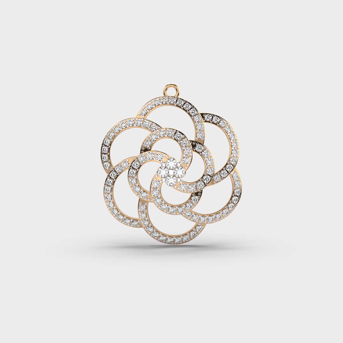 Swivelling Flower Diamond Pendant without Chain