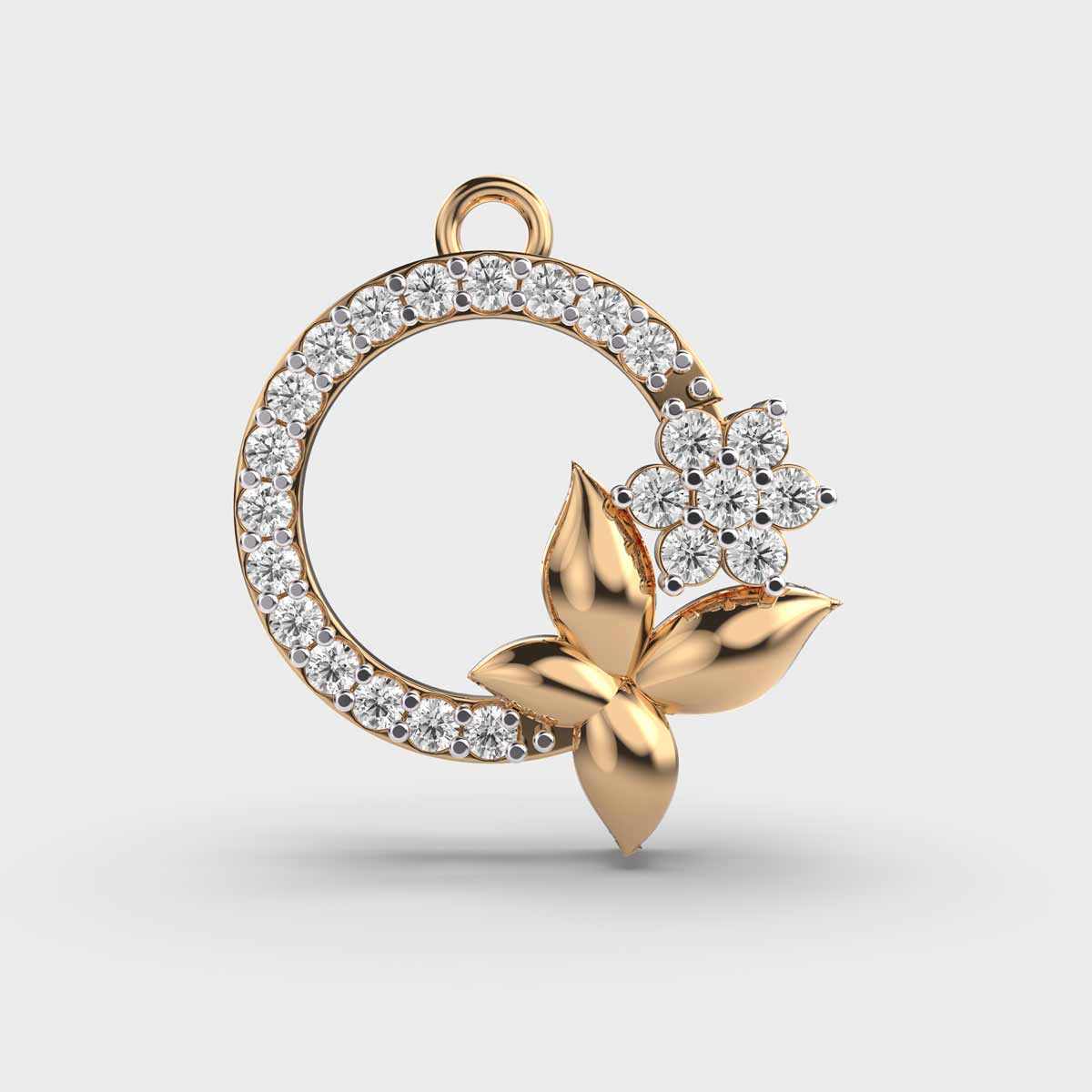 Blossomtrail Butterfly Diamond Pendant without Chain