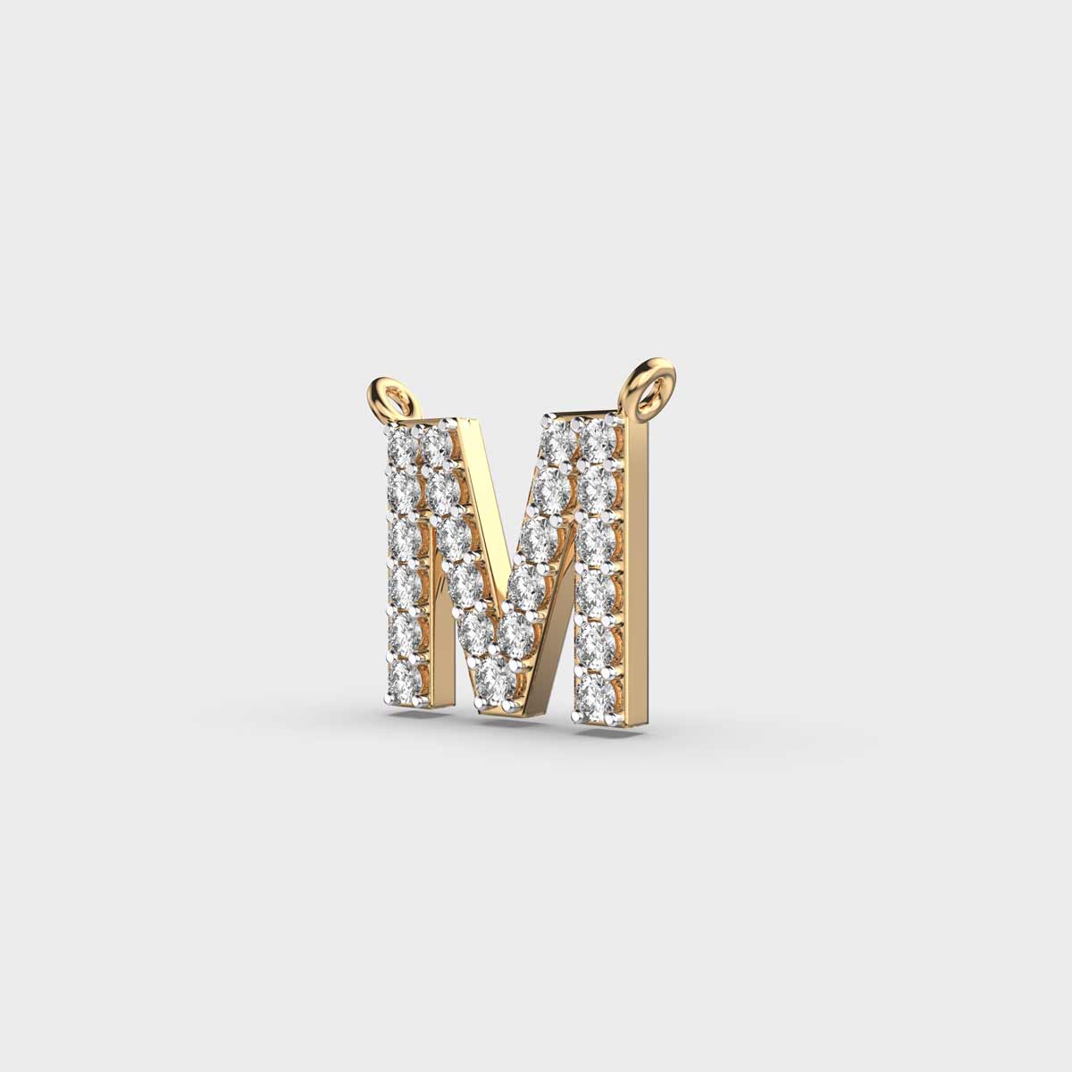 Marvellous Initial 'M' Diamond Pendant without Chain