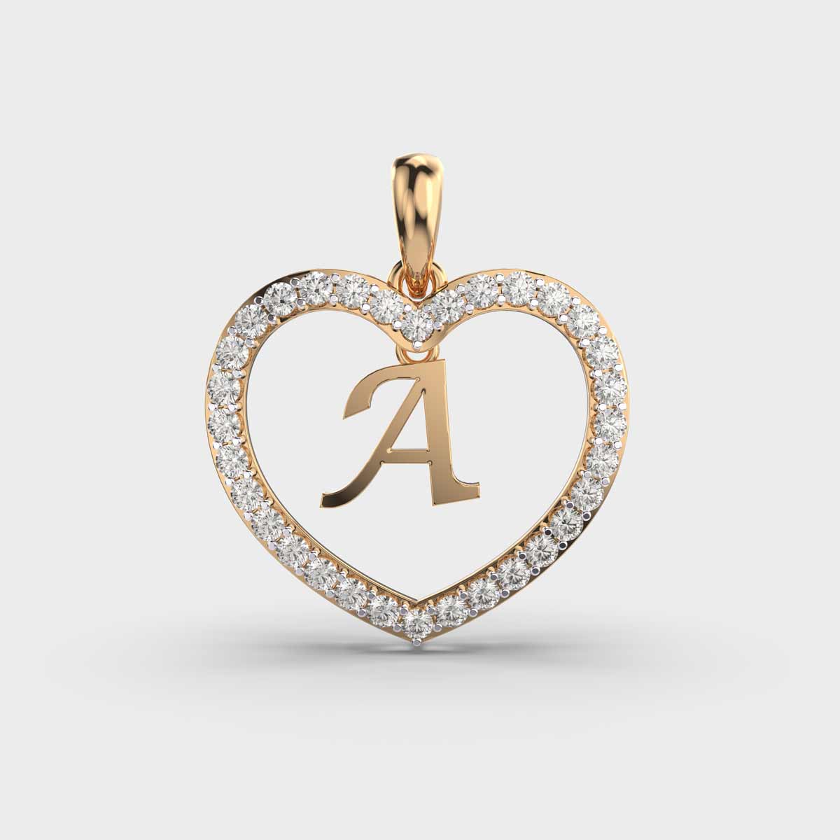 Aurora Heart 'A' Diamond Pendant Without Chain