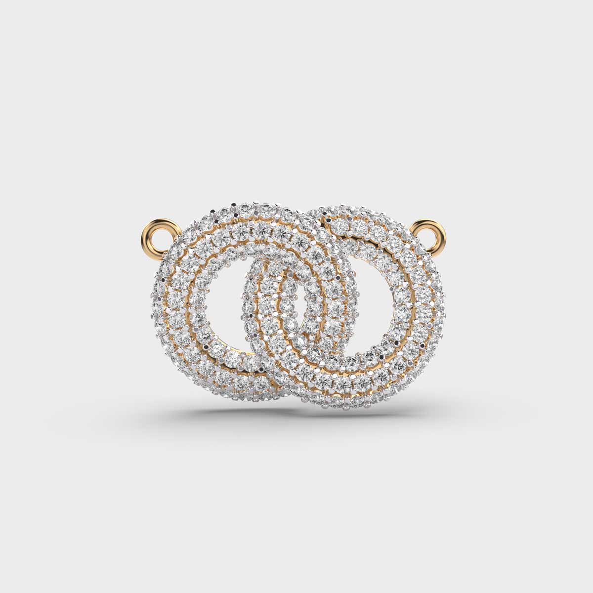 Intertwined Diamond Circles Pendant without Chain