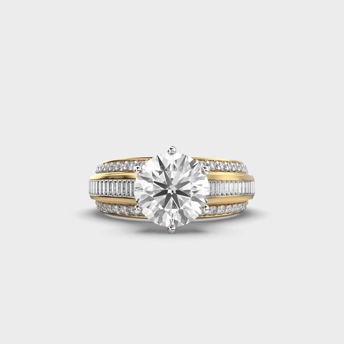 Georgian Double Diamond Encrusted Solitaire Ring
