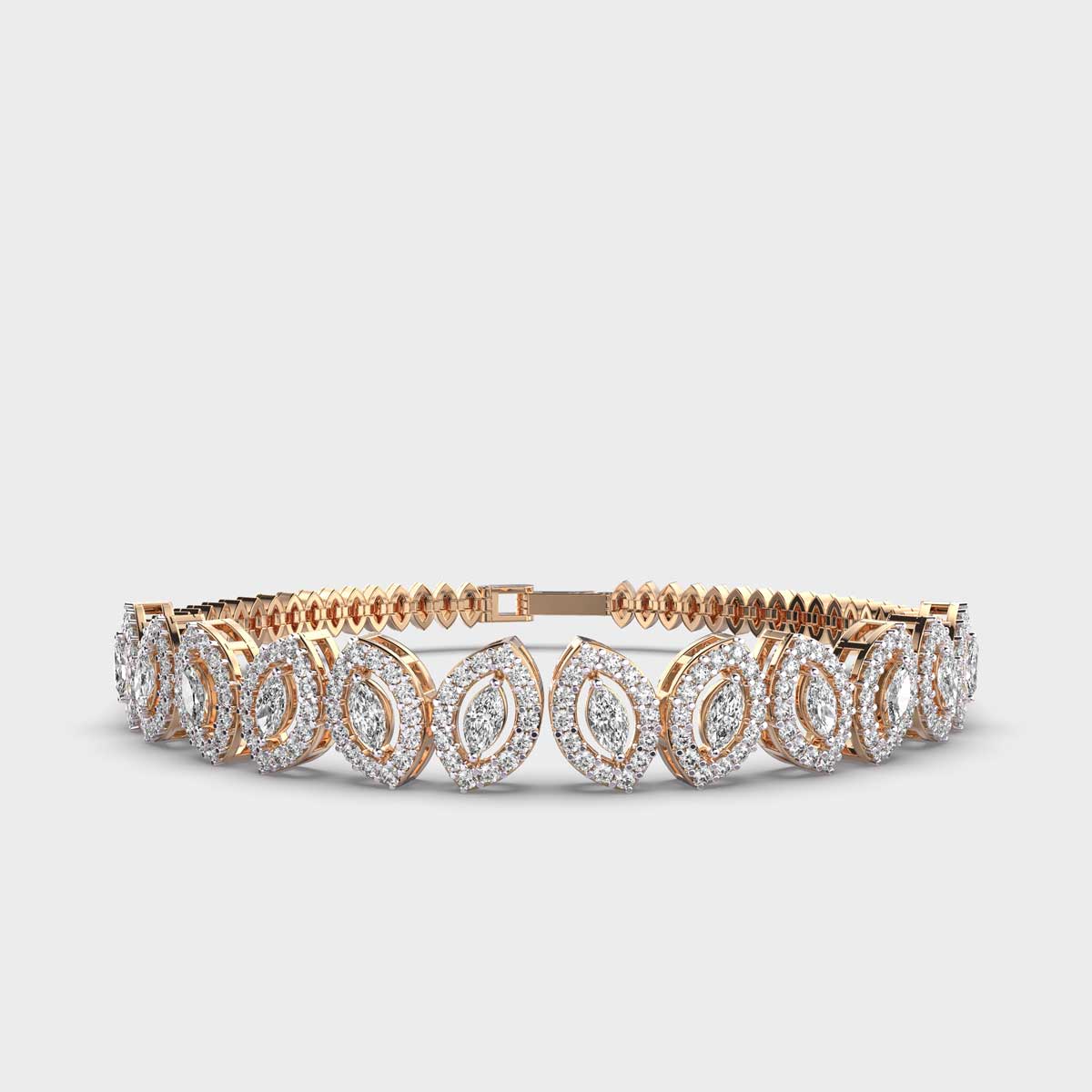 Calathea Round and Marquise Diamond Bracelet