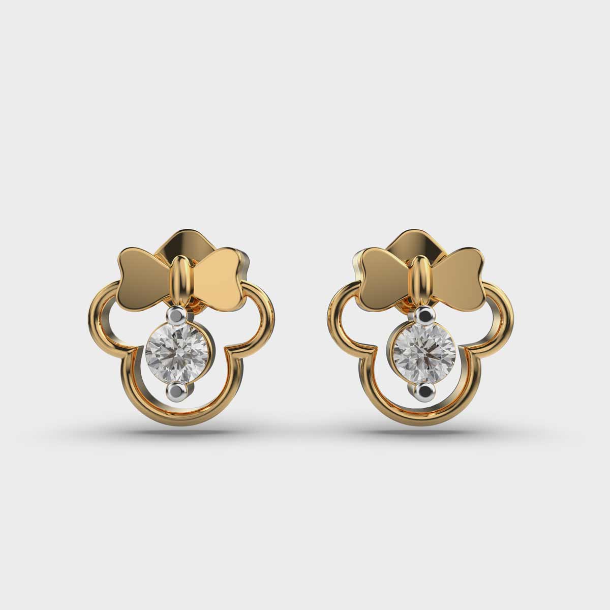 Teddy Bear Diamond Earstuds for Kids