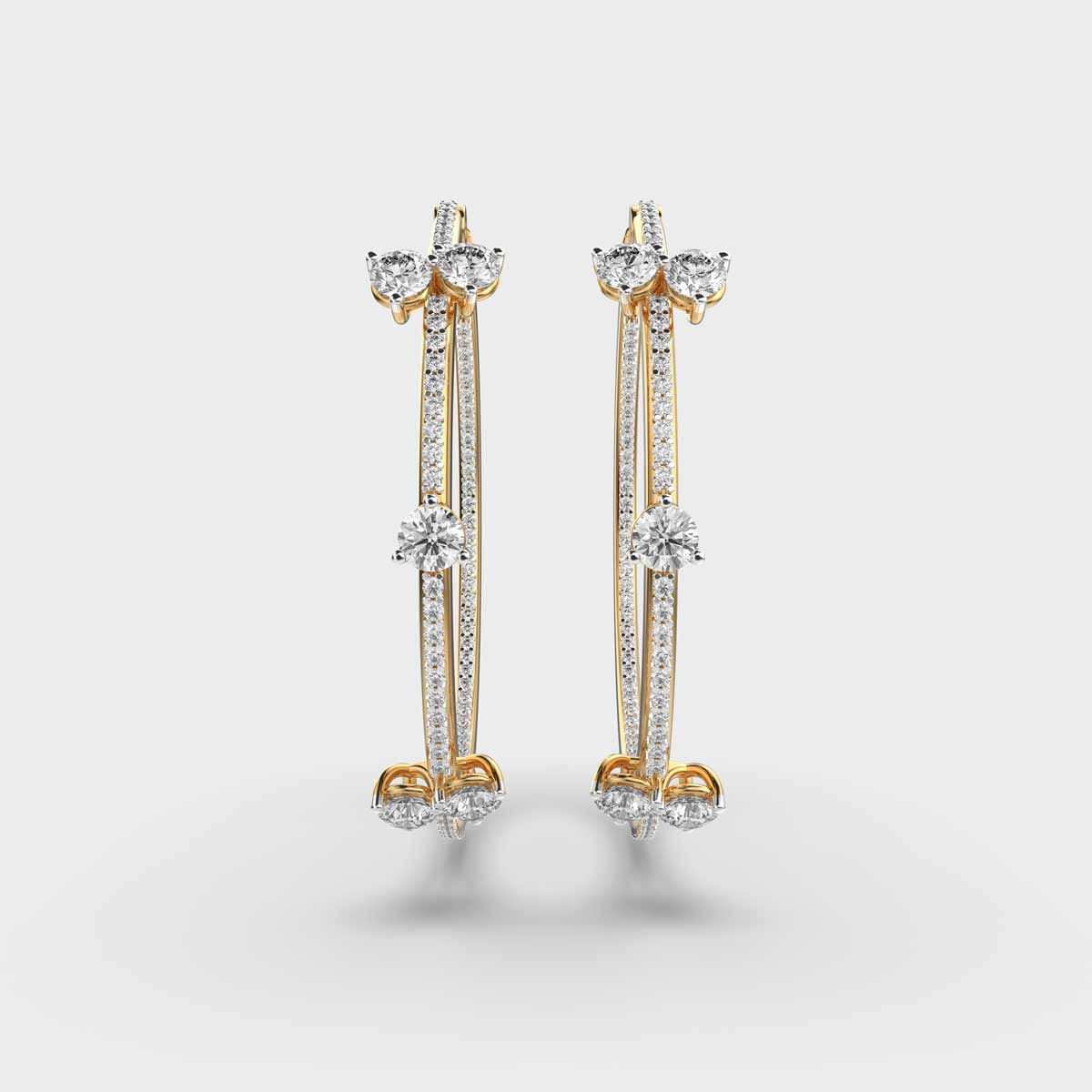 Bow And Grace Diamond Encrusted Hoop Earrings