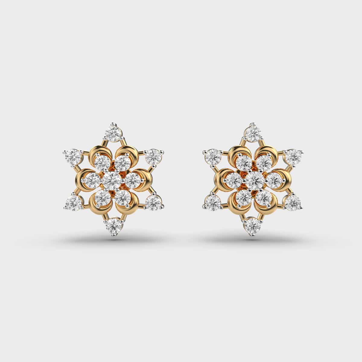 Aztec Diamond Cluster Diamond Stud Earrings