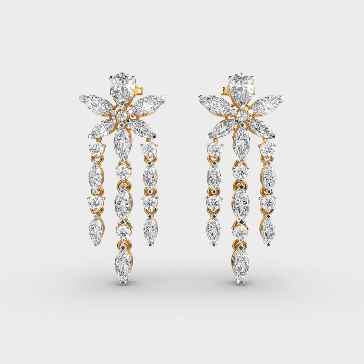 Spring Love Danglers Diamond Drop Earrings