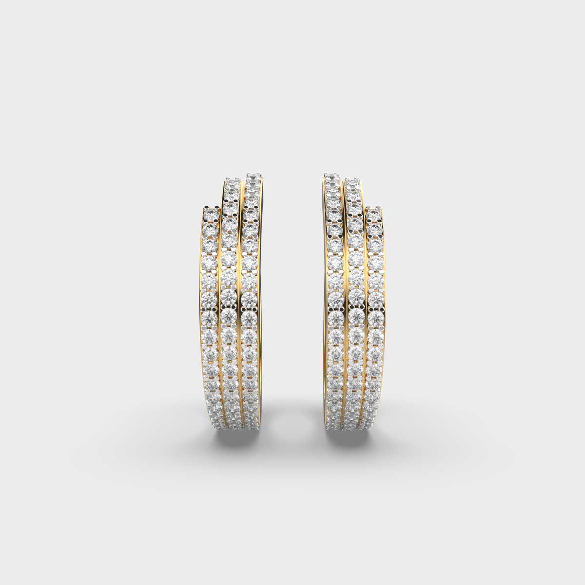 Hollywood Hoops Diamond Clustered Earrings