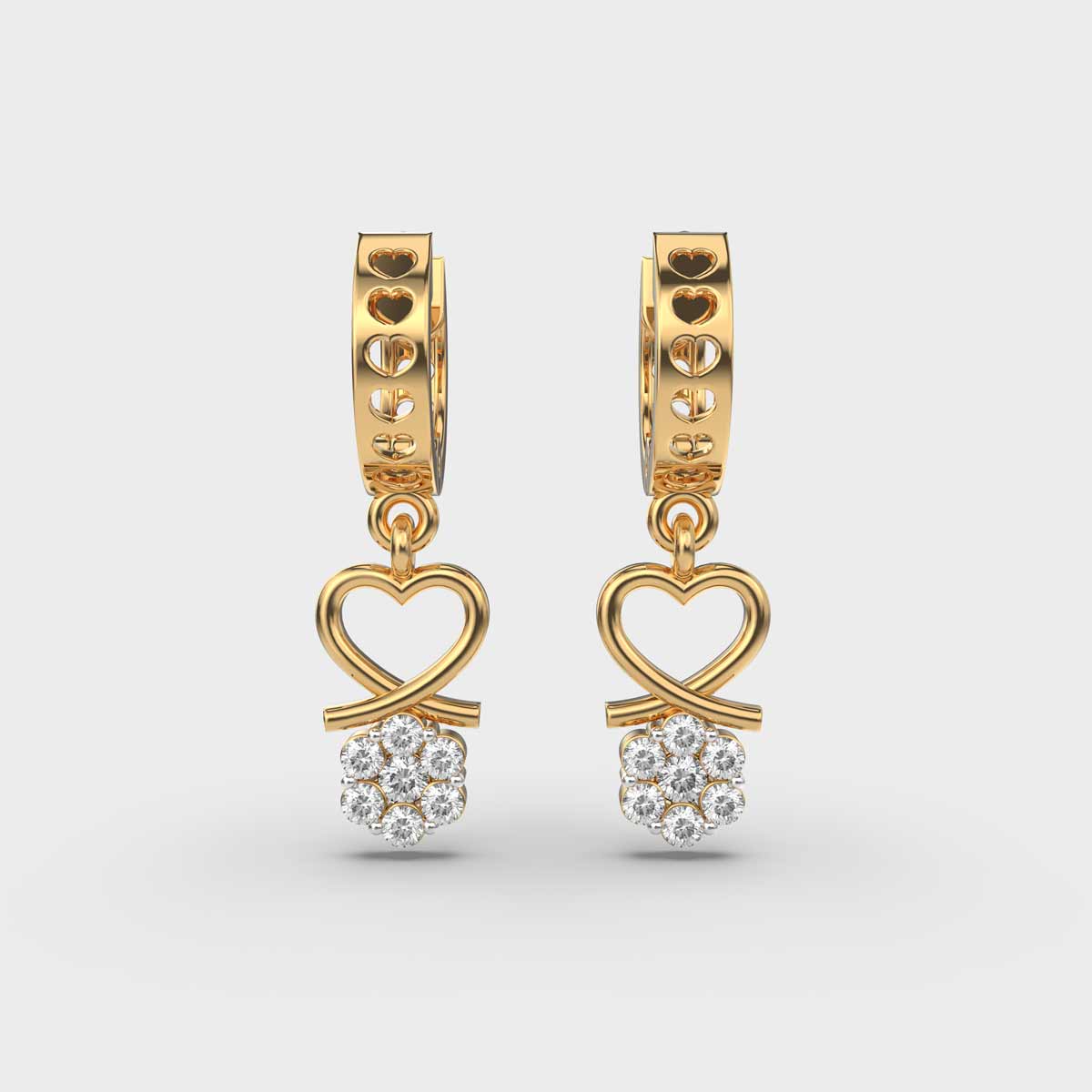 Floral Love Drop Diamond Earrings