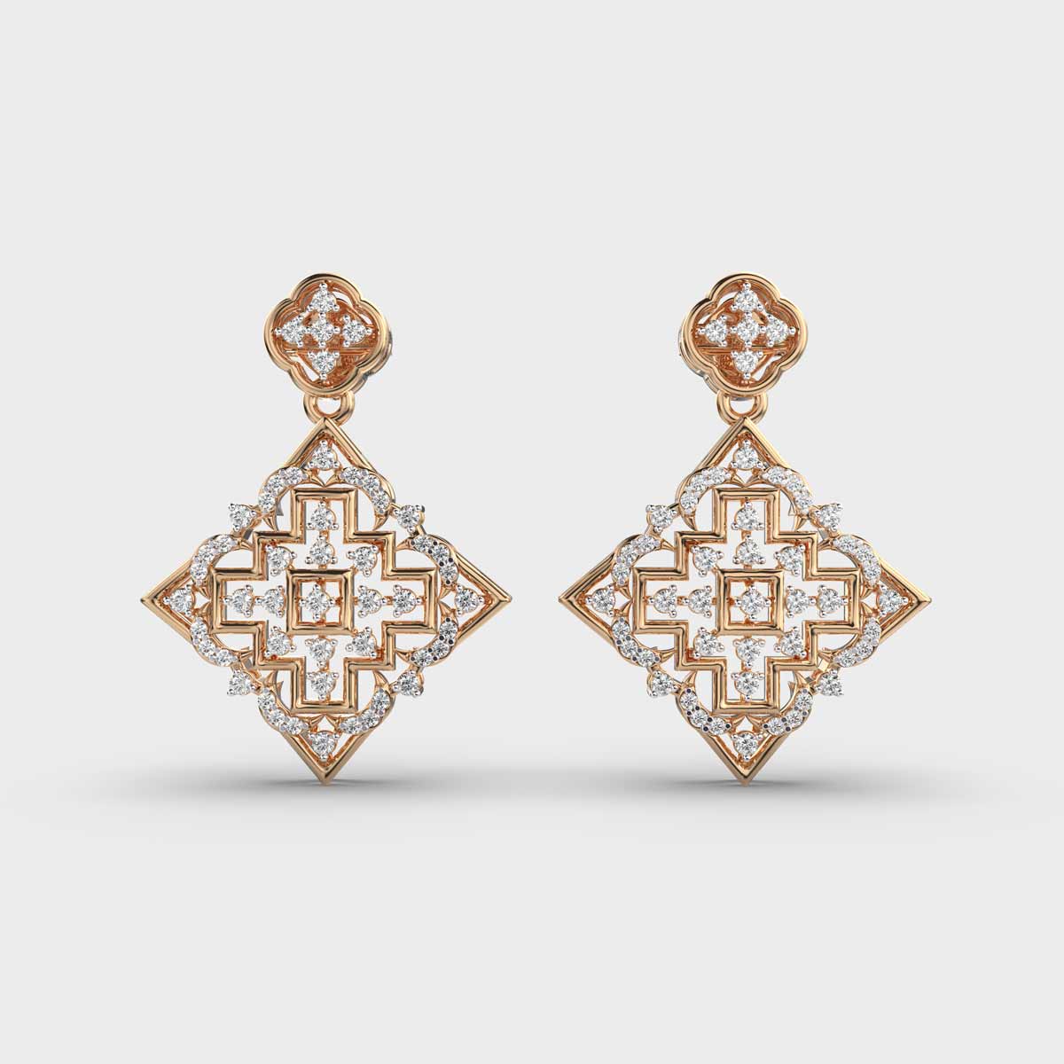 Aztec Glory Diamond Dangler Earrings