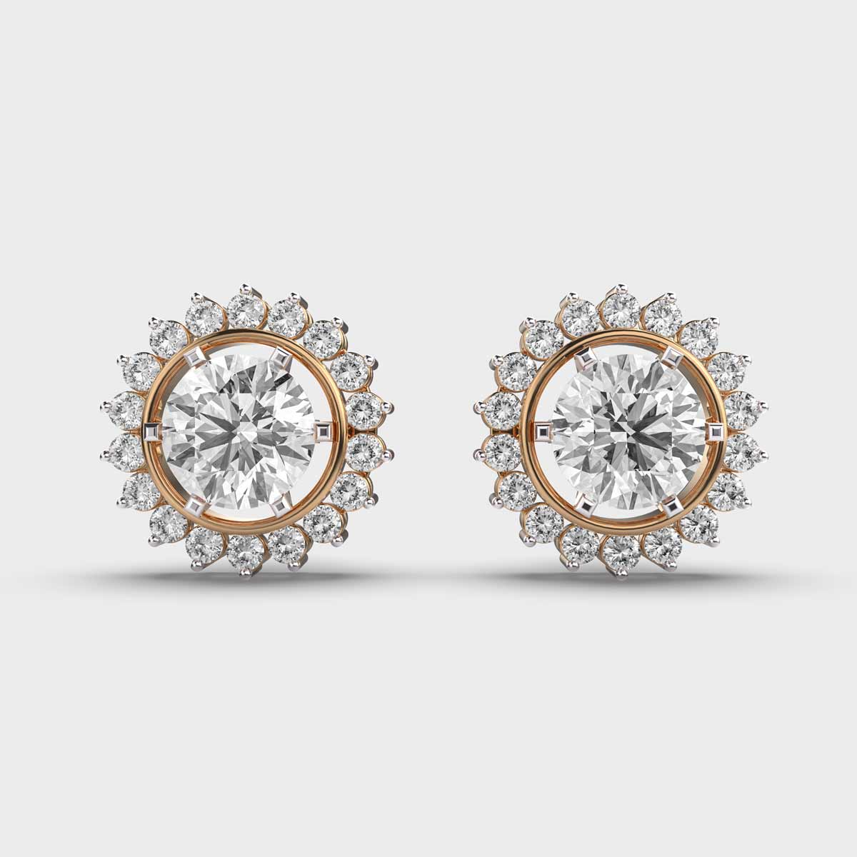 Shimmering Sunshine Diamond Stud Earrings