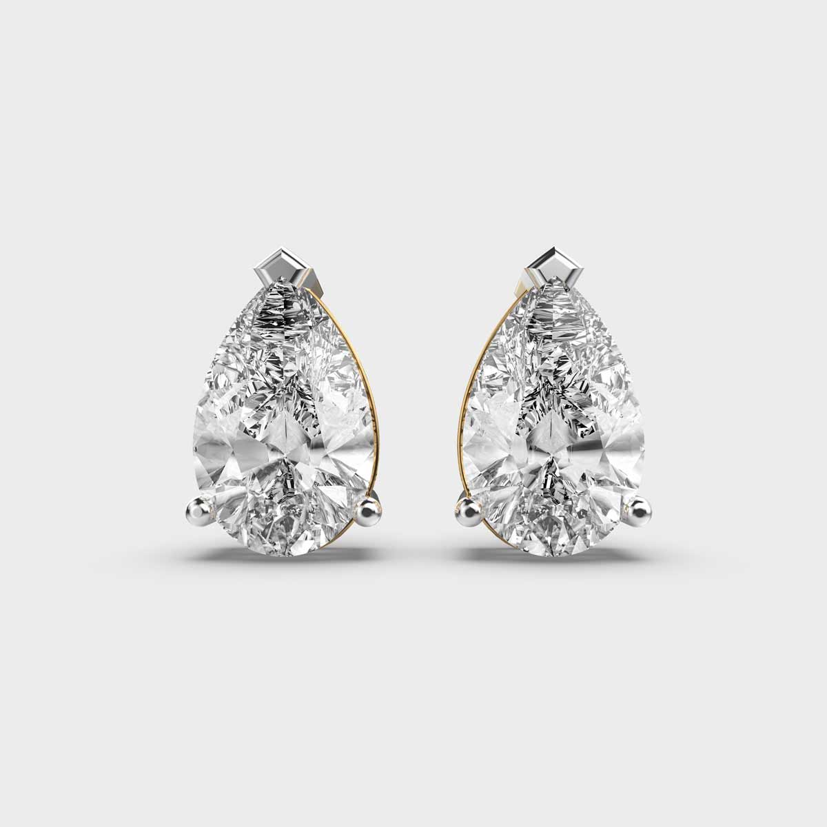 Nova Ray Pear Cut Diamond Solitaire Studs