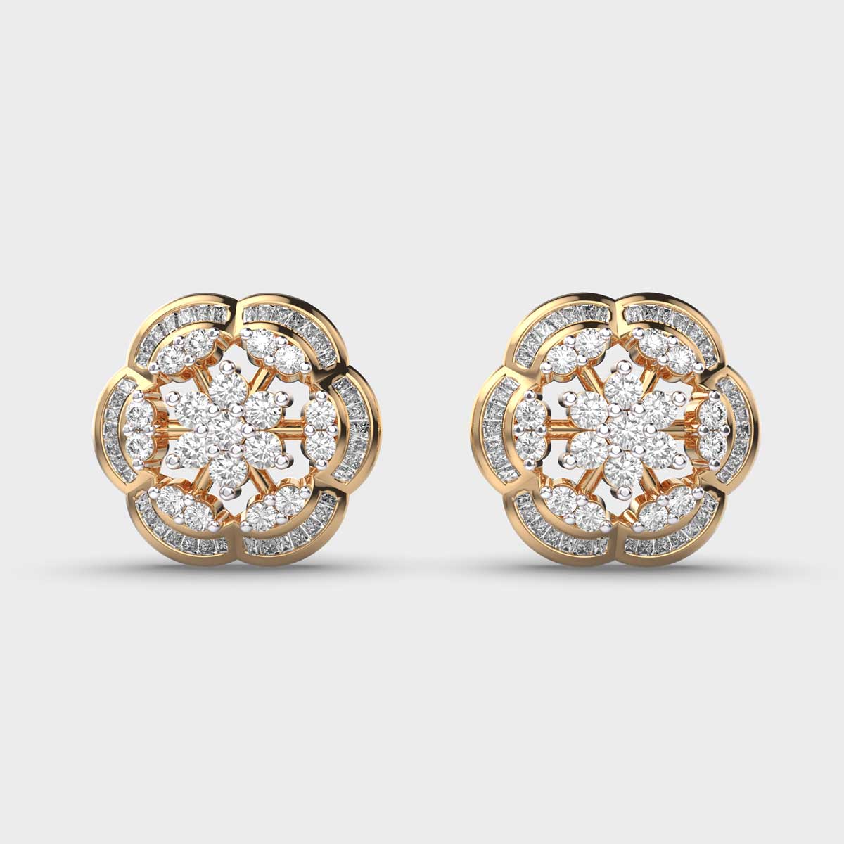 Mandala Shimmer Diamond Earstuds