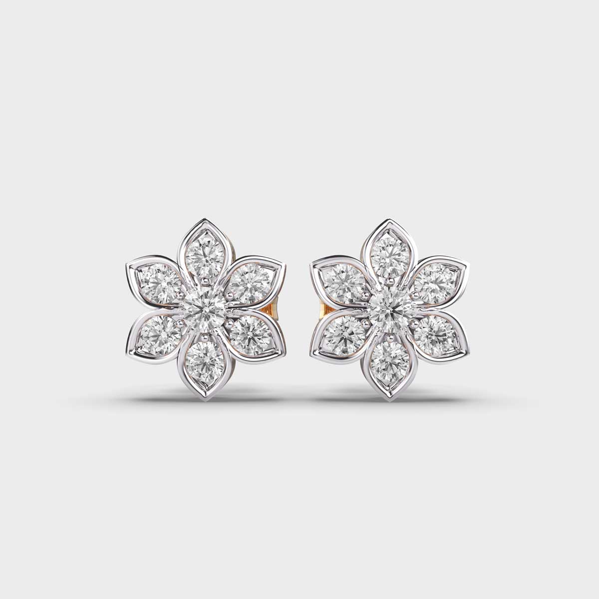 Blooming Flowers Diamond Earstuds