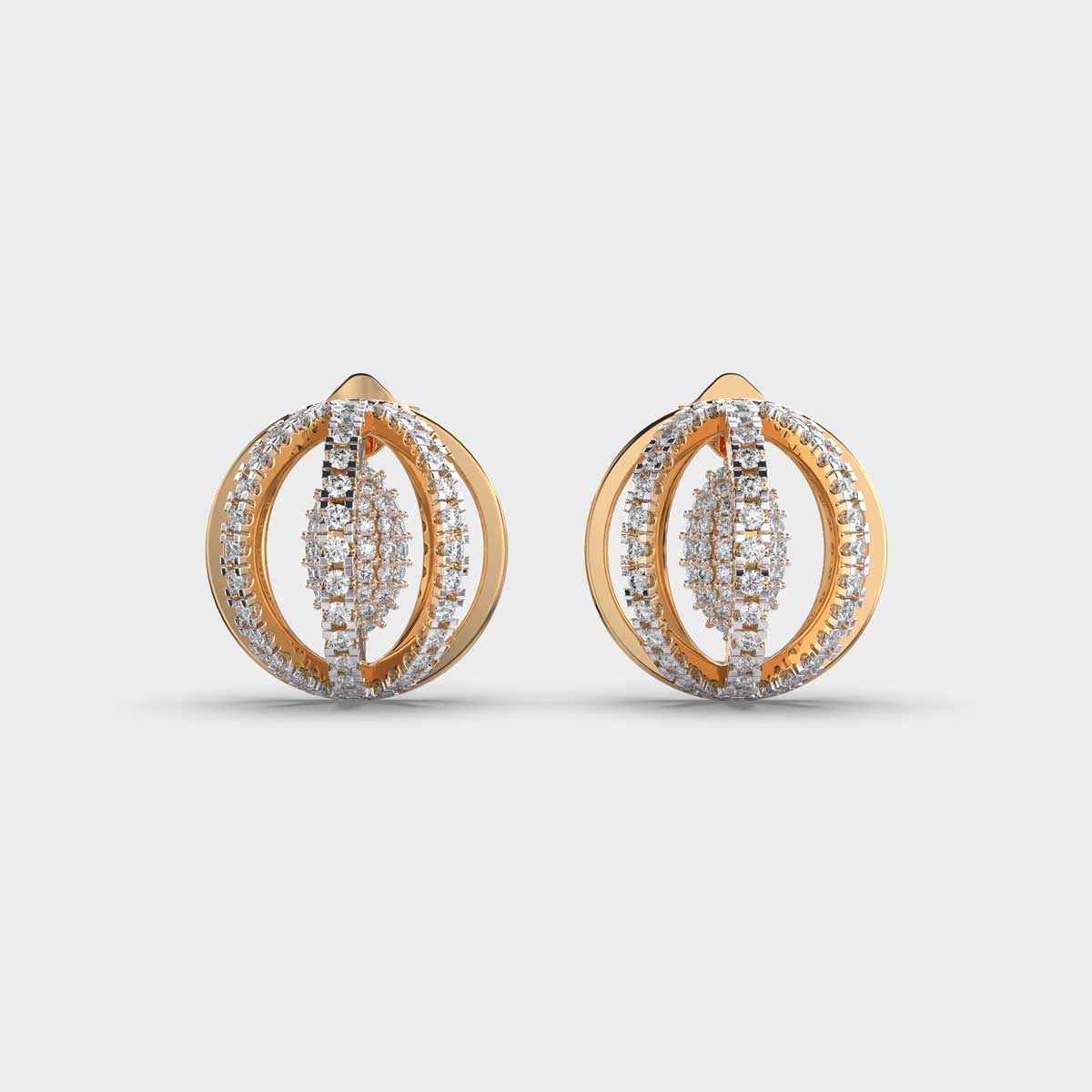 Stars In Sphere Diamond Earrings