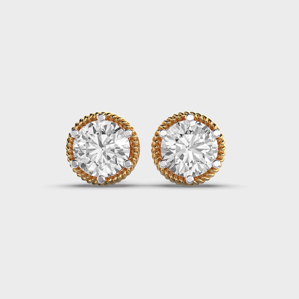 Galaxy Round Diamond Ear Studs