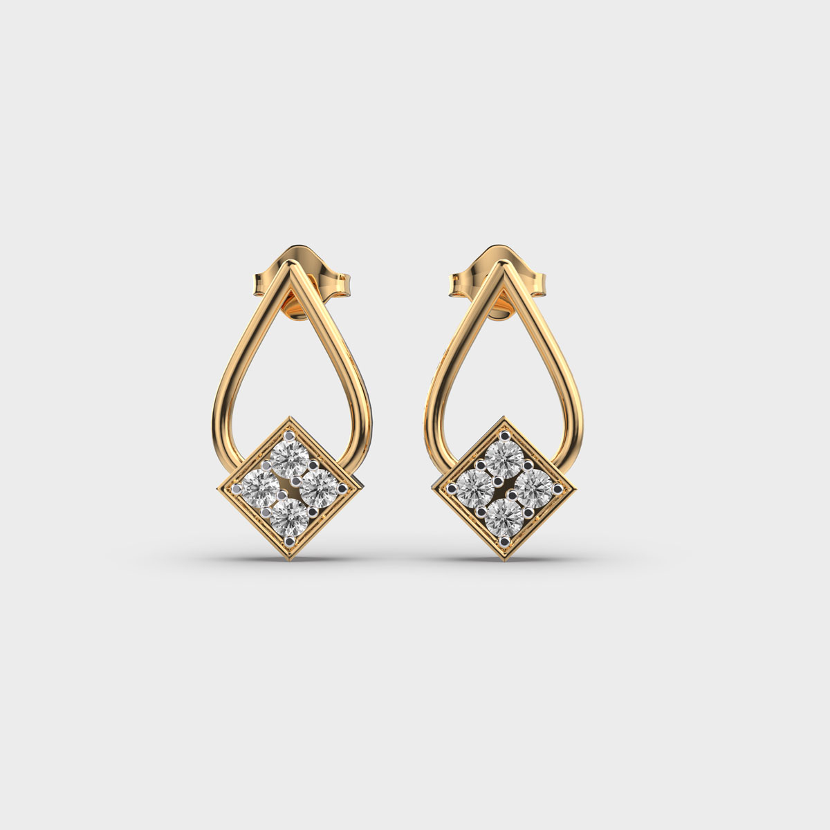 Teardrop In a Loop Diamond Earrings
