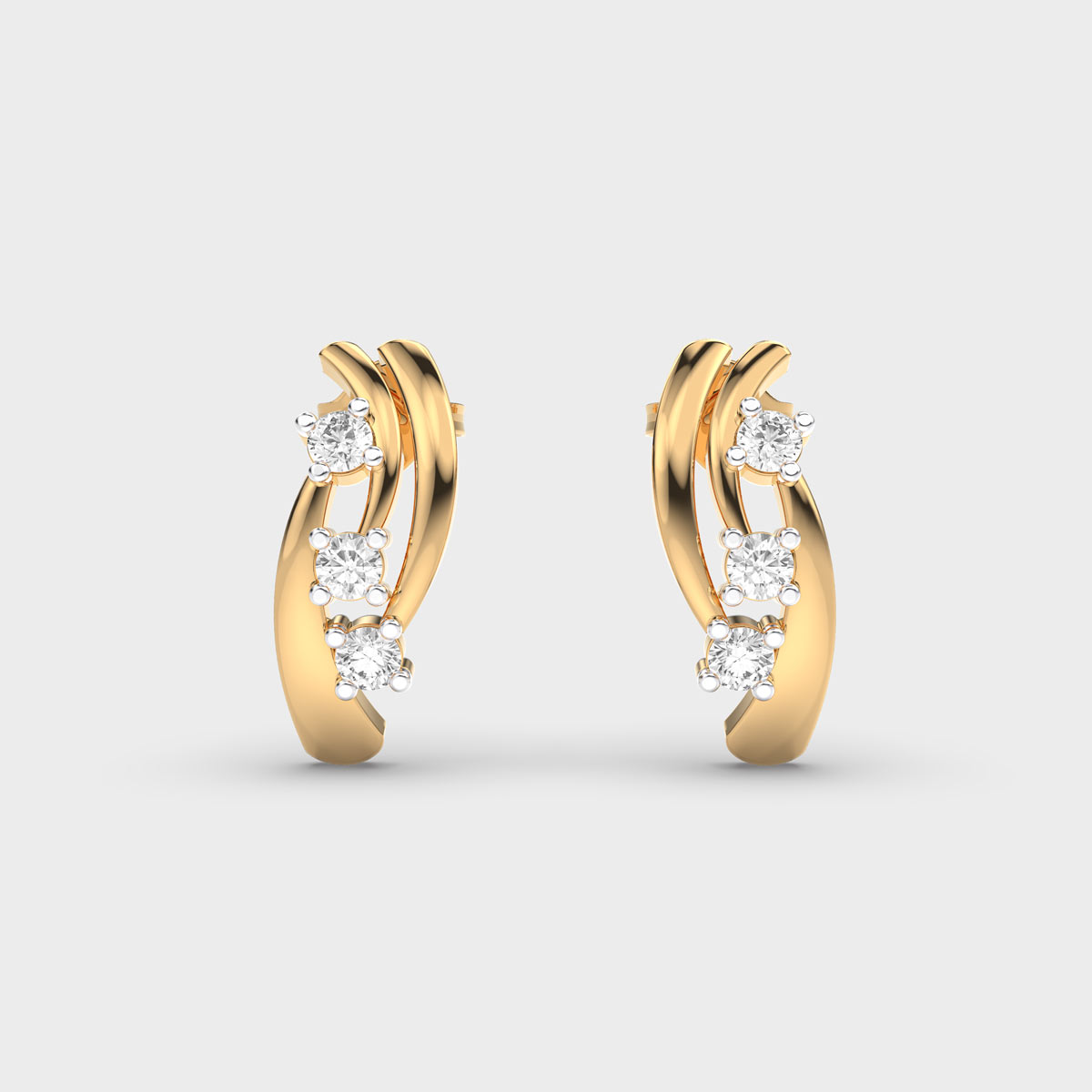 Modish Choice Ribbon Diamond Earrings