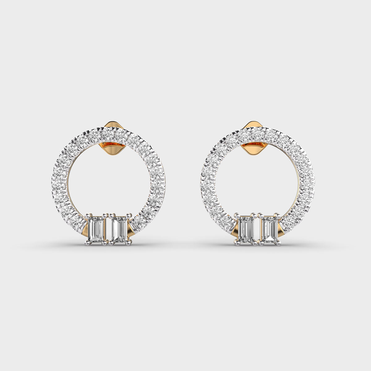Princess Crown Dainty Diamond Earrings