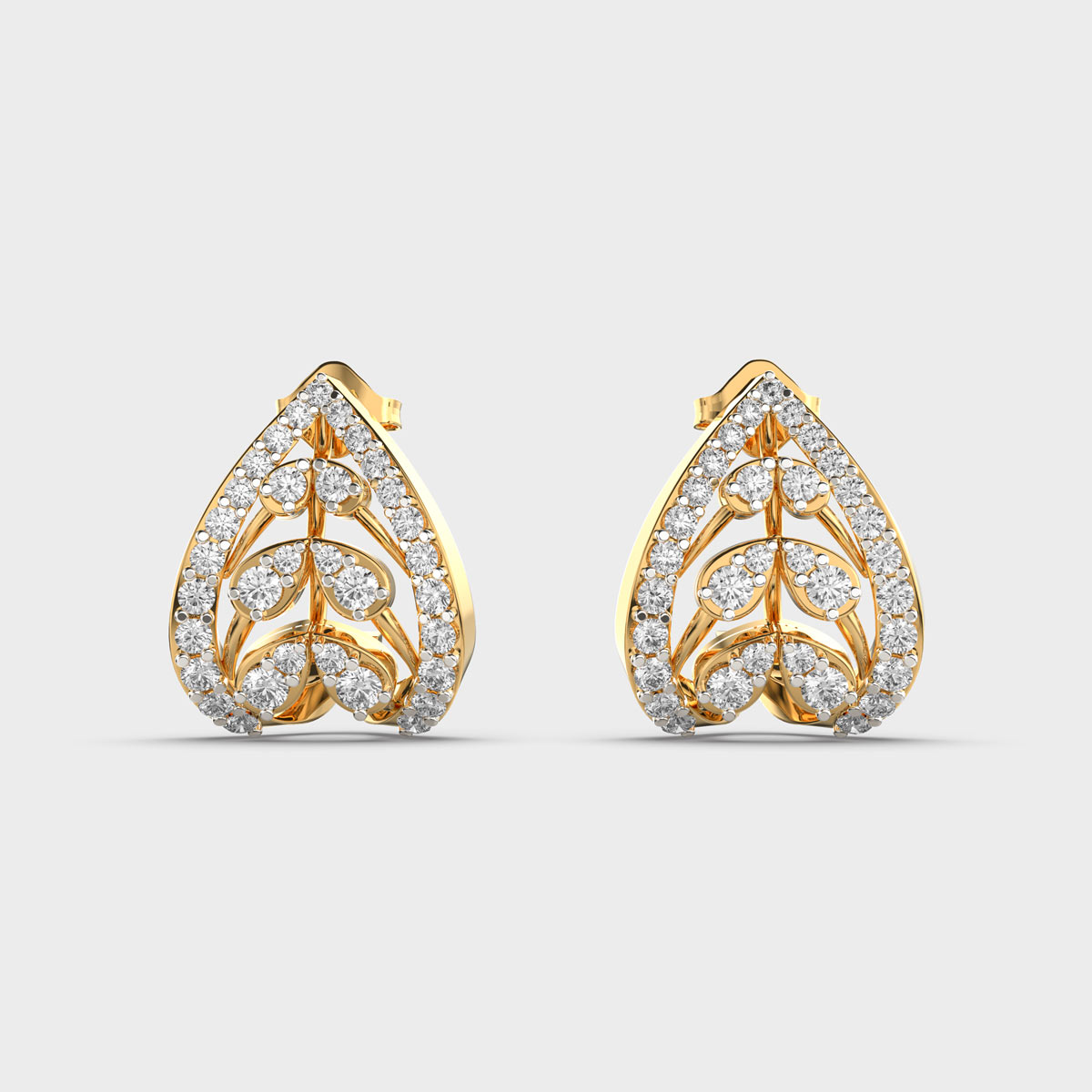 Simple Luxe Leaf Diamond Earrings