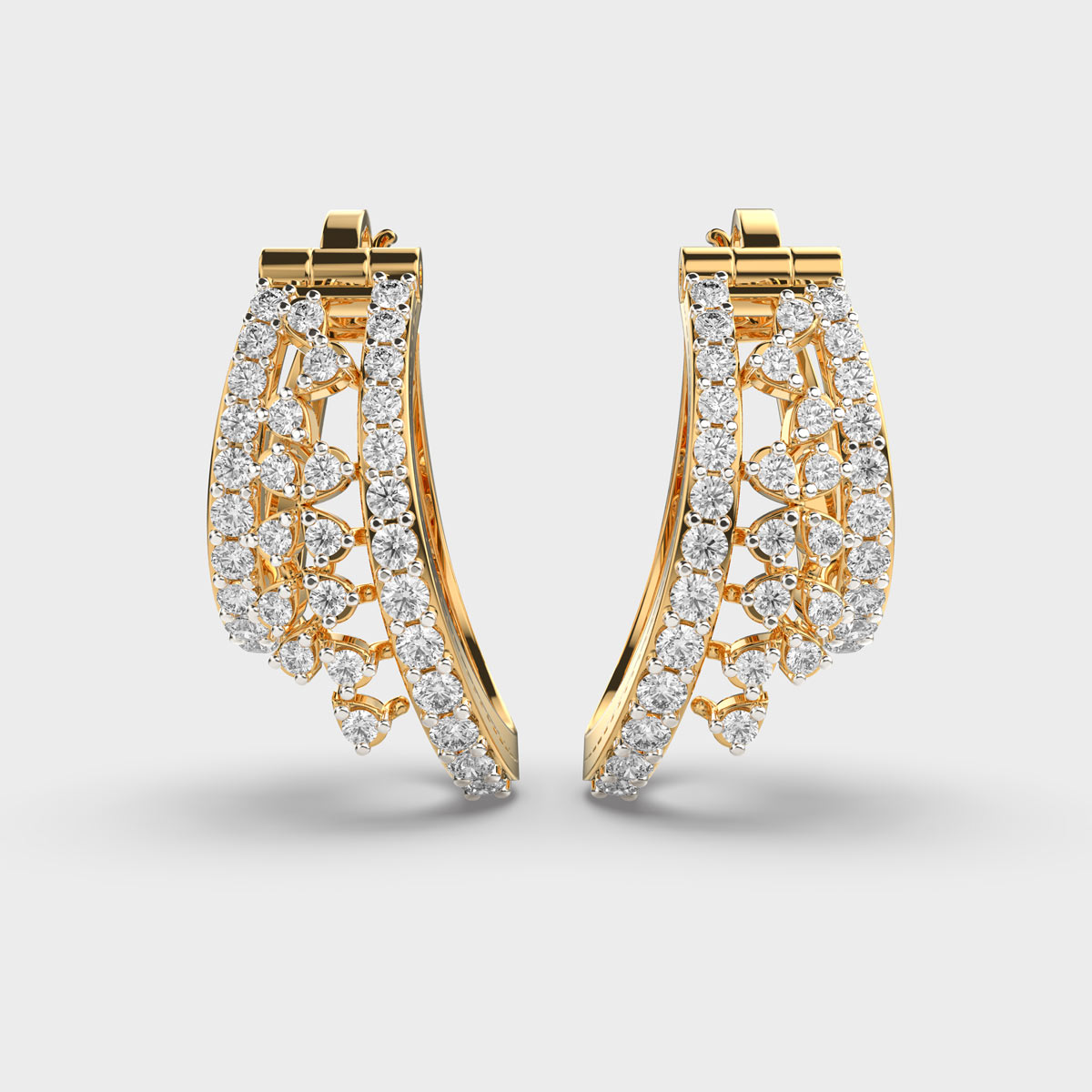 Sleek Radiance Deco Diamond Earrings
