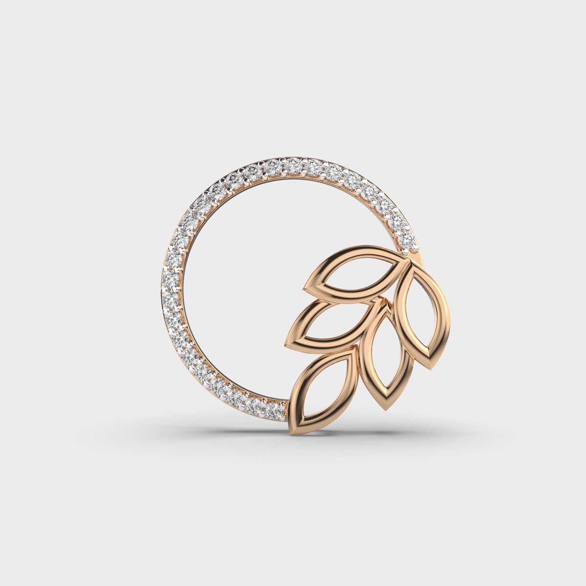 Blooming Circle Diamond Pendant Without Chain