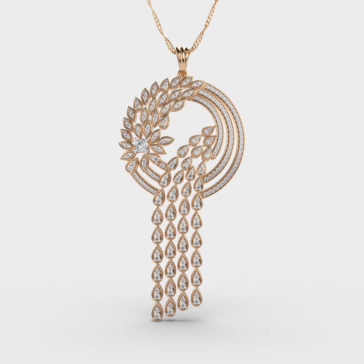 Sparkling Waterfall Diamond Pendant without Chain