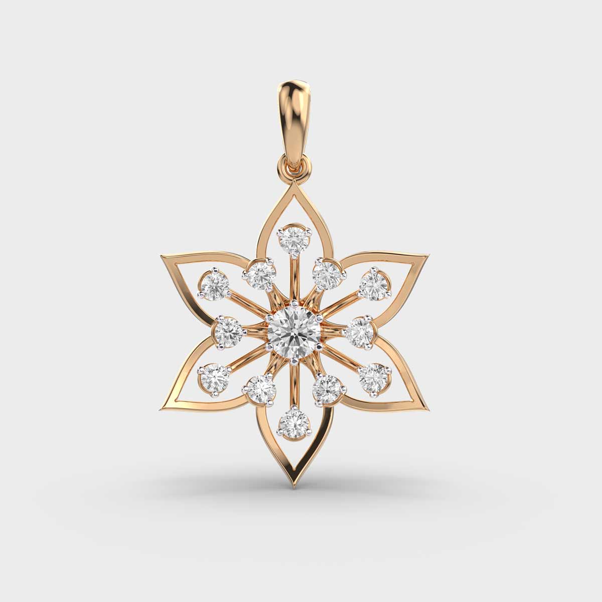 Springburst Star Diamond Encrusted Pendant Without Chain