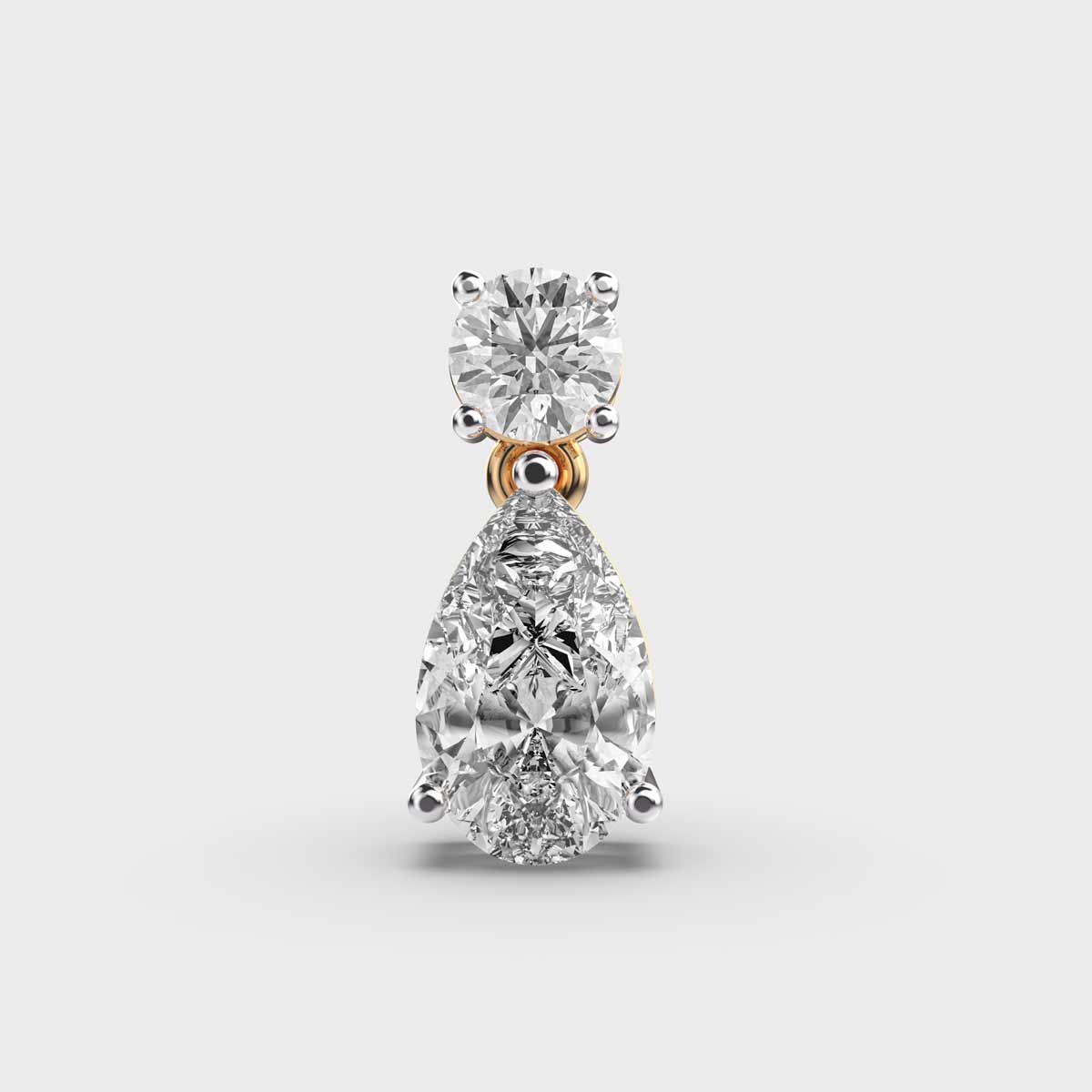Drops Of Sparkle Pear Cut Solitaire Pendant Without Chain