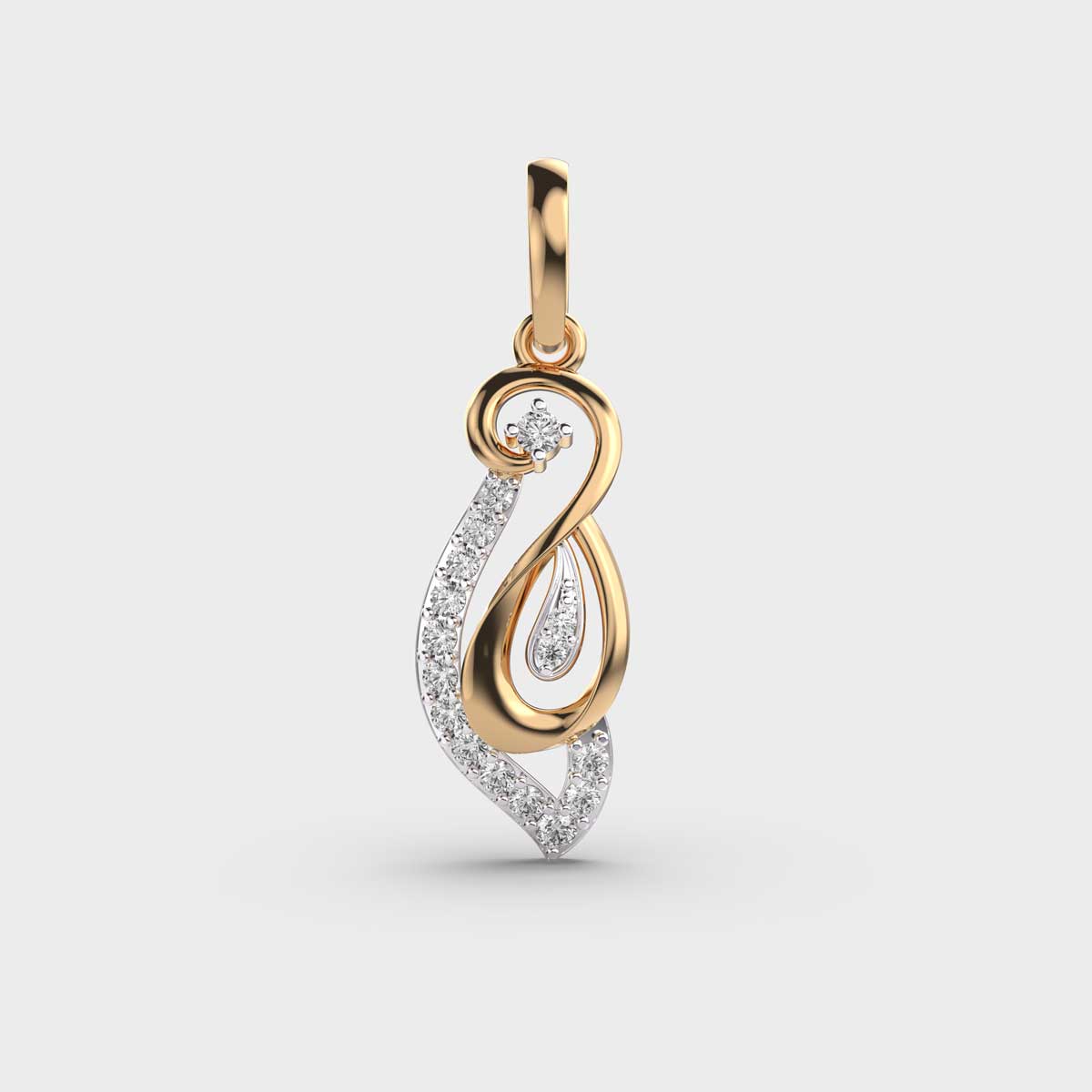 Gleaming Infinite Crooked Diamond Pendant Without Chain