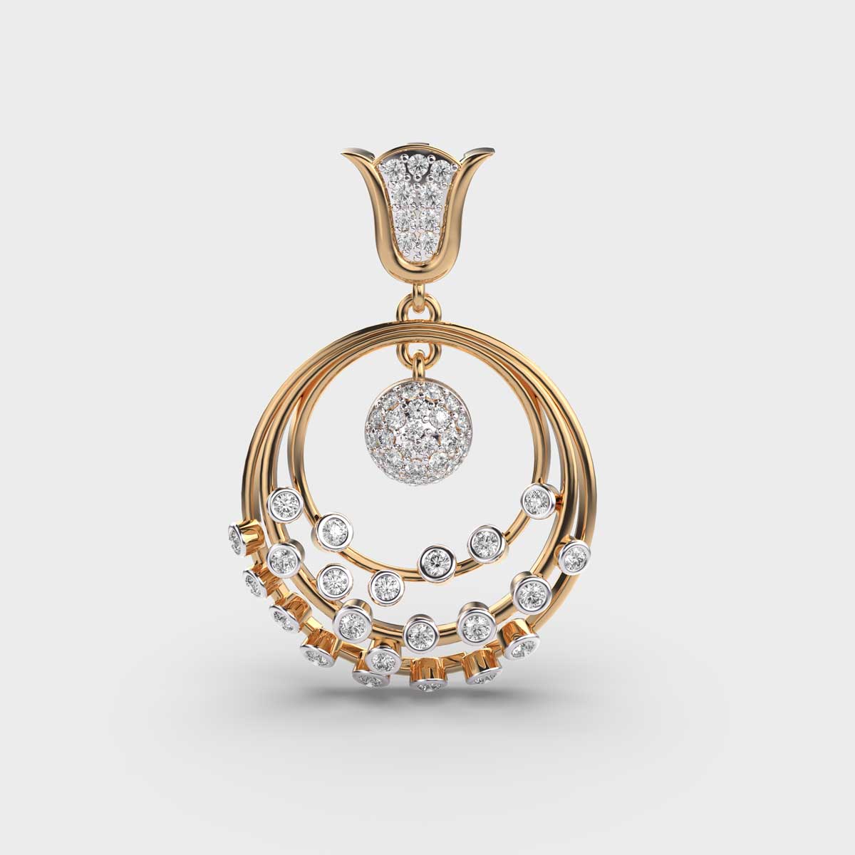 Radiant Orb In Lien Diamond Pendant without Chain