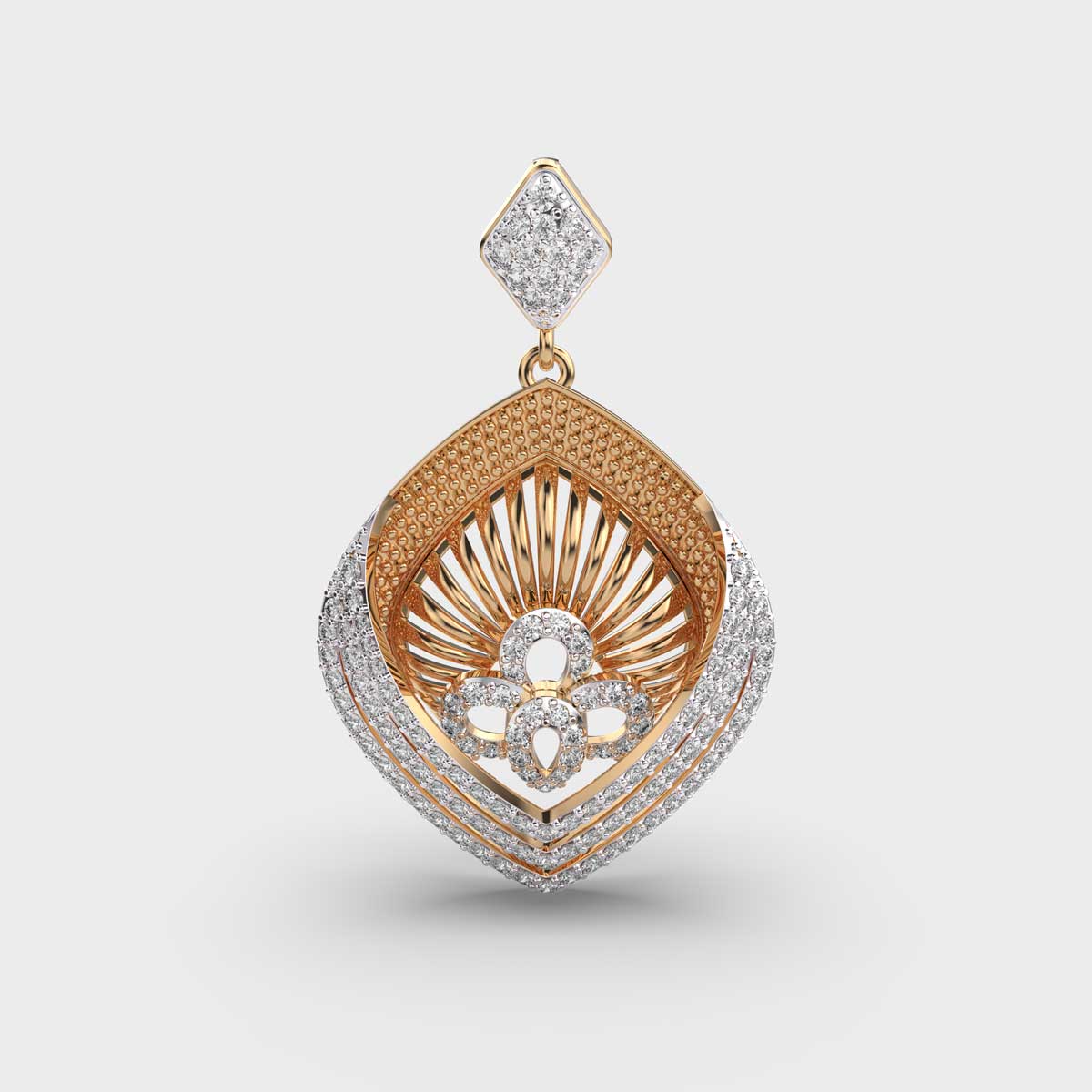 Glasswing Diamond Encrusted Pendant With Chain