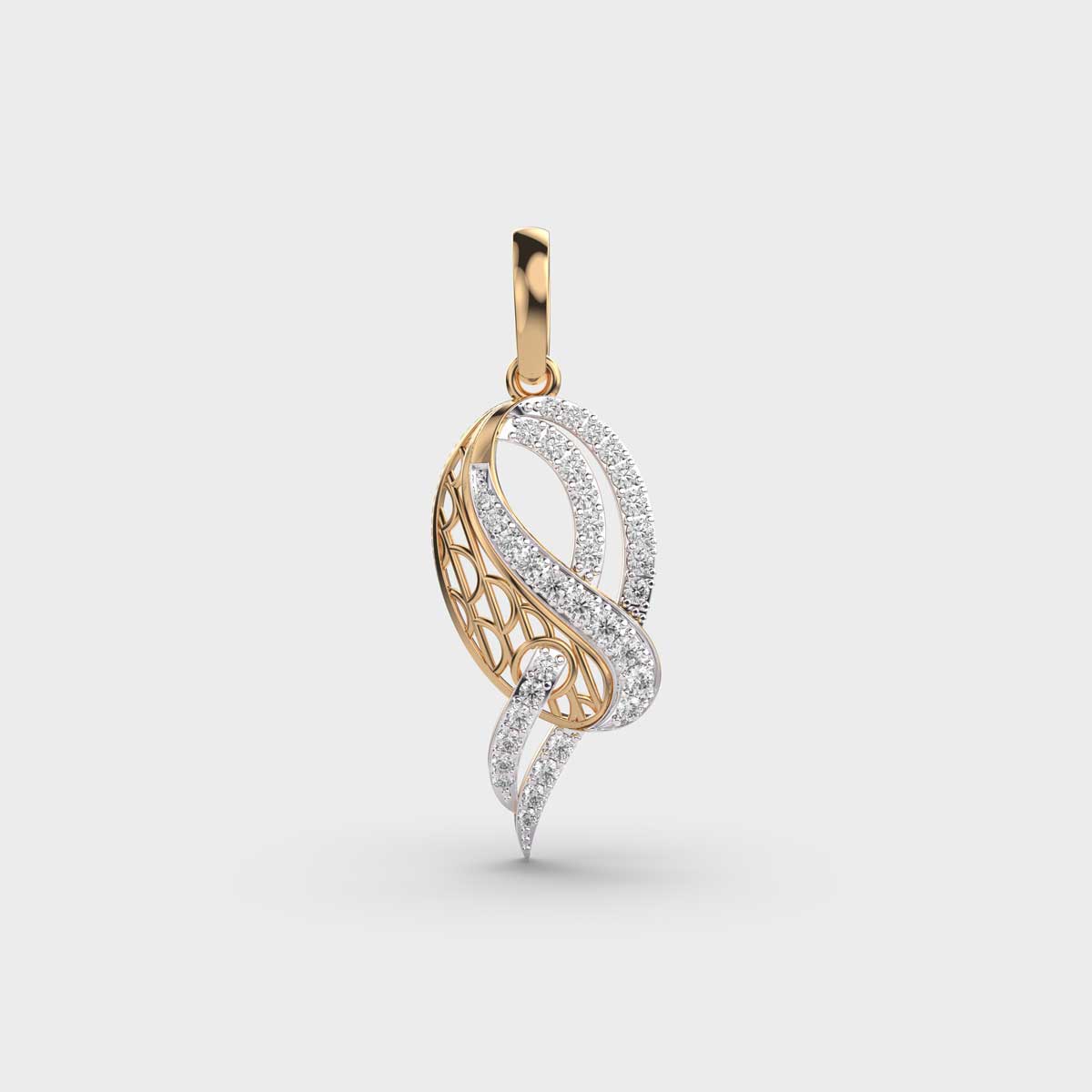 Curious Swirl Diamond Pendant Without Chain