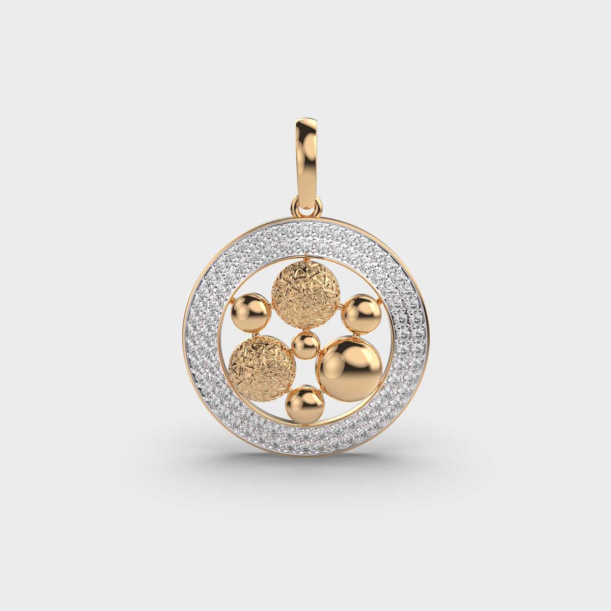 Eight Circle Orb Diamond Pendant With Chain