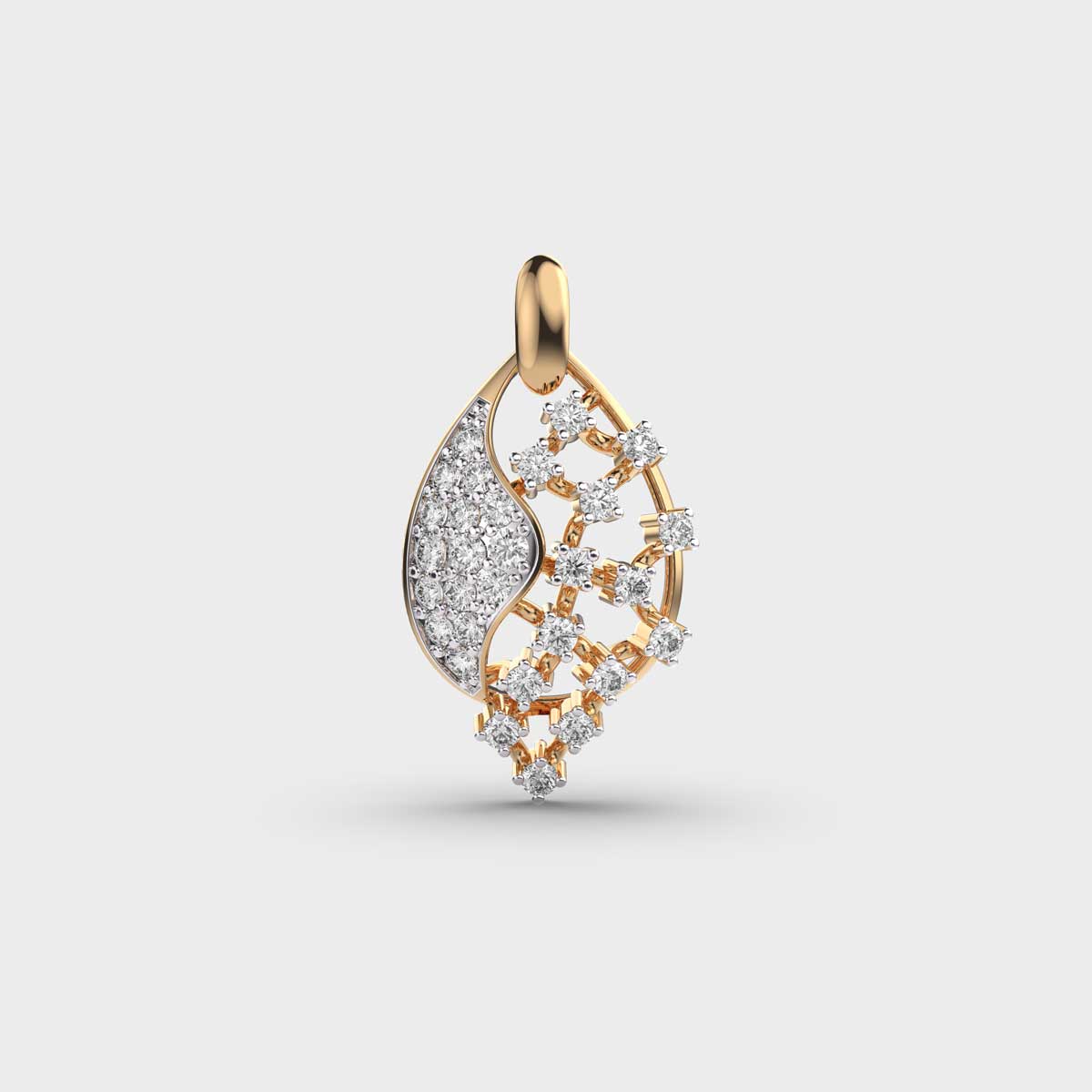 Diamond Leaf Spead Net Pendant Without Chain