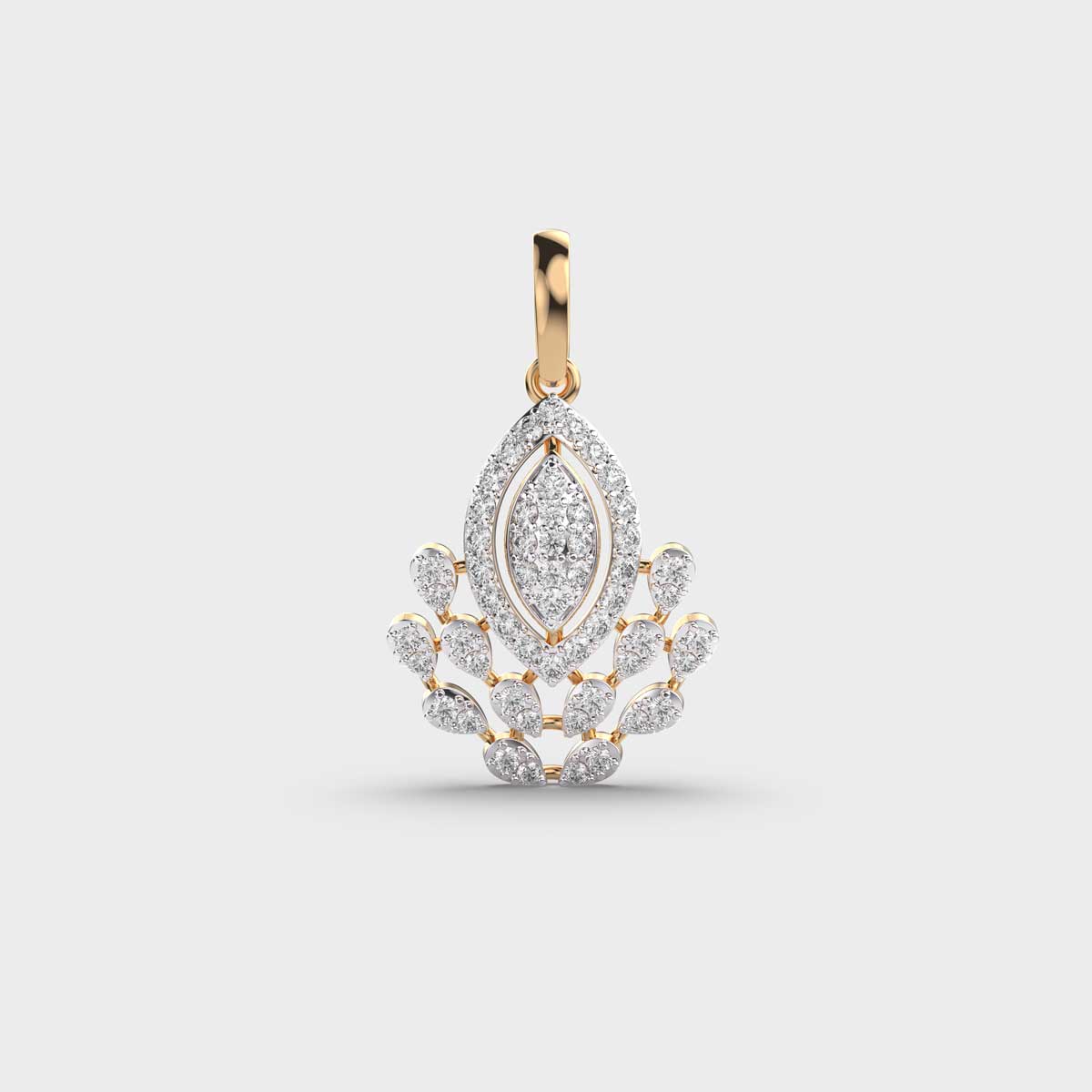 December Snowflake Diamond Pendant Without Chain