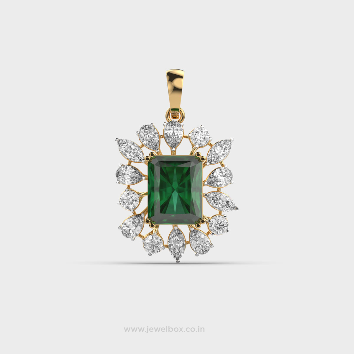 Contessa Green Stone Diamond Pendant Without Chain