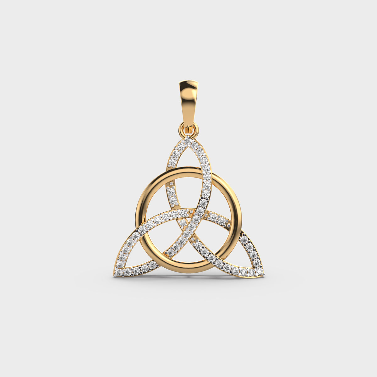 Celtic Trinity Knot Diamond Pendant Without Chain