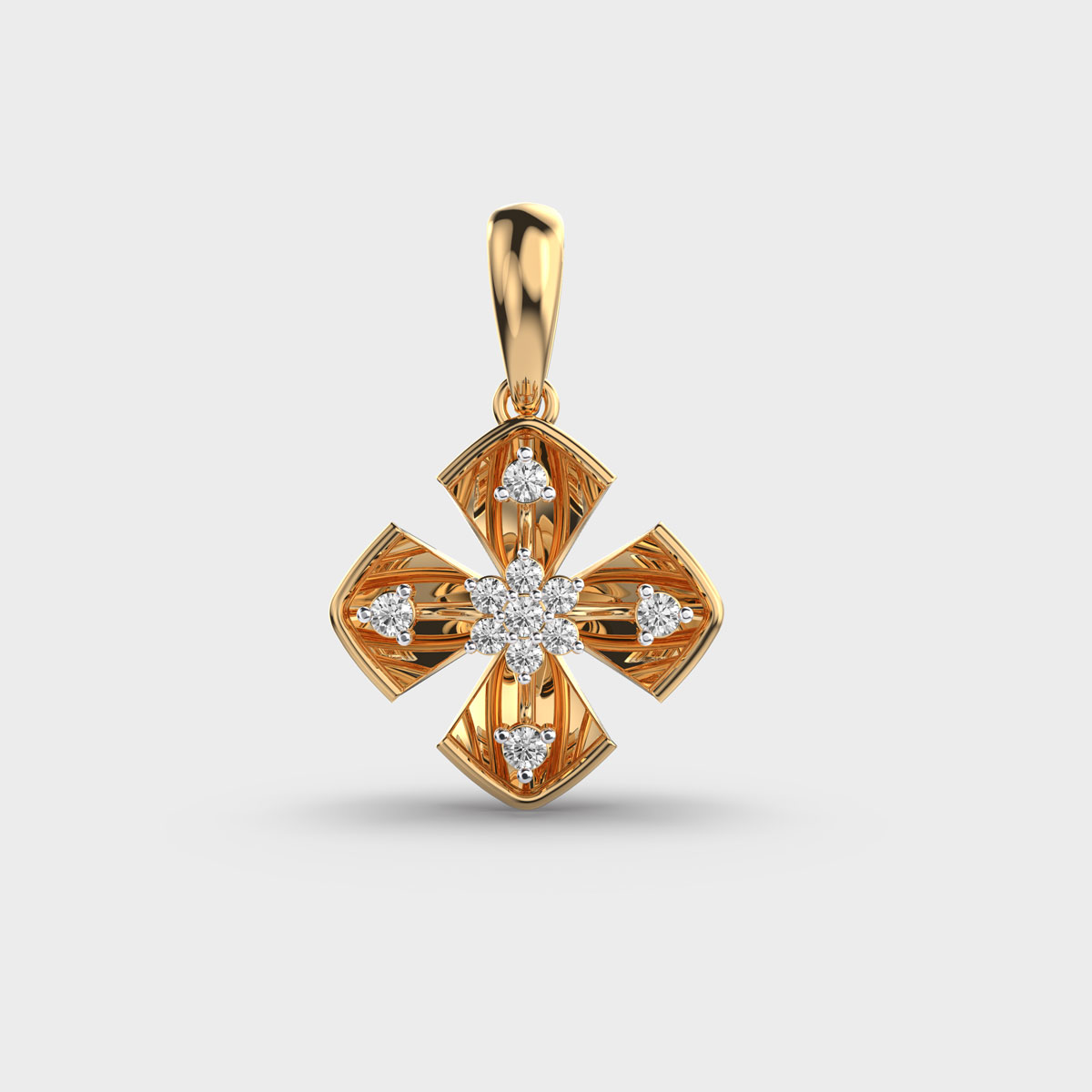 Georgian Cross Diamond Pendant Without Chain