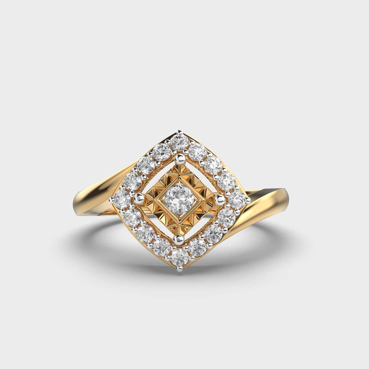Quaint Quad Diamond Encrusted Ring