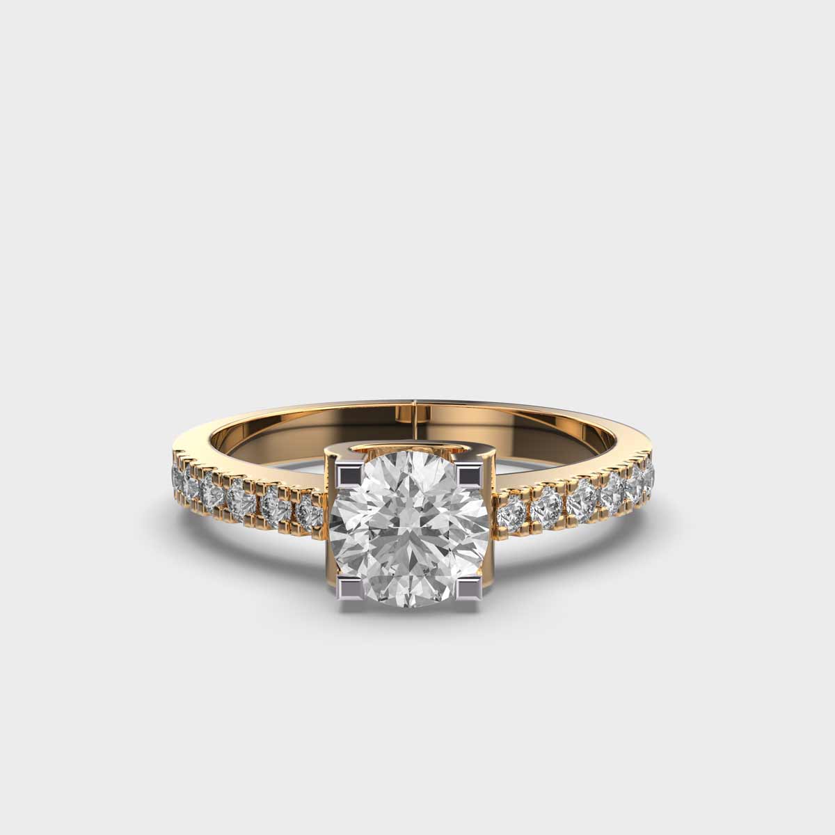 Solitaire in a Box Clustered Diamond Ring