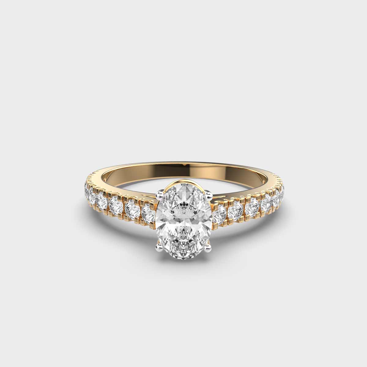 Gracious Oval Solitaire Diamond Band for Engagement