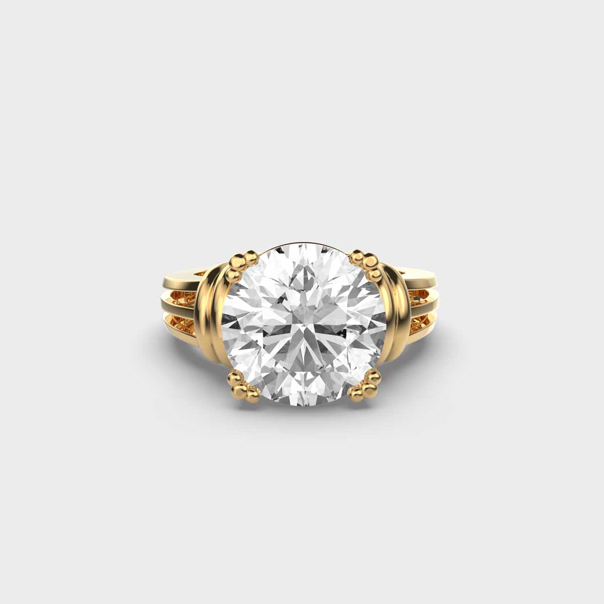 Round Diamond Solitaire with Knotty Band