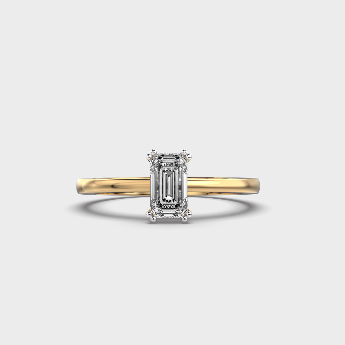 Minimal Emerald Diamond Ring for Everyday