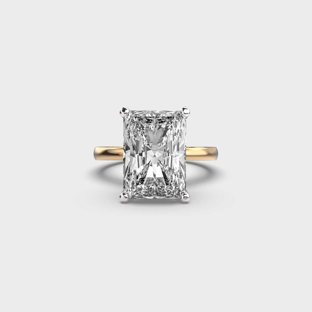 Radiant Corona d’Oro Diamond Solitaire Ring