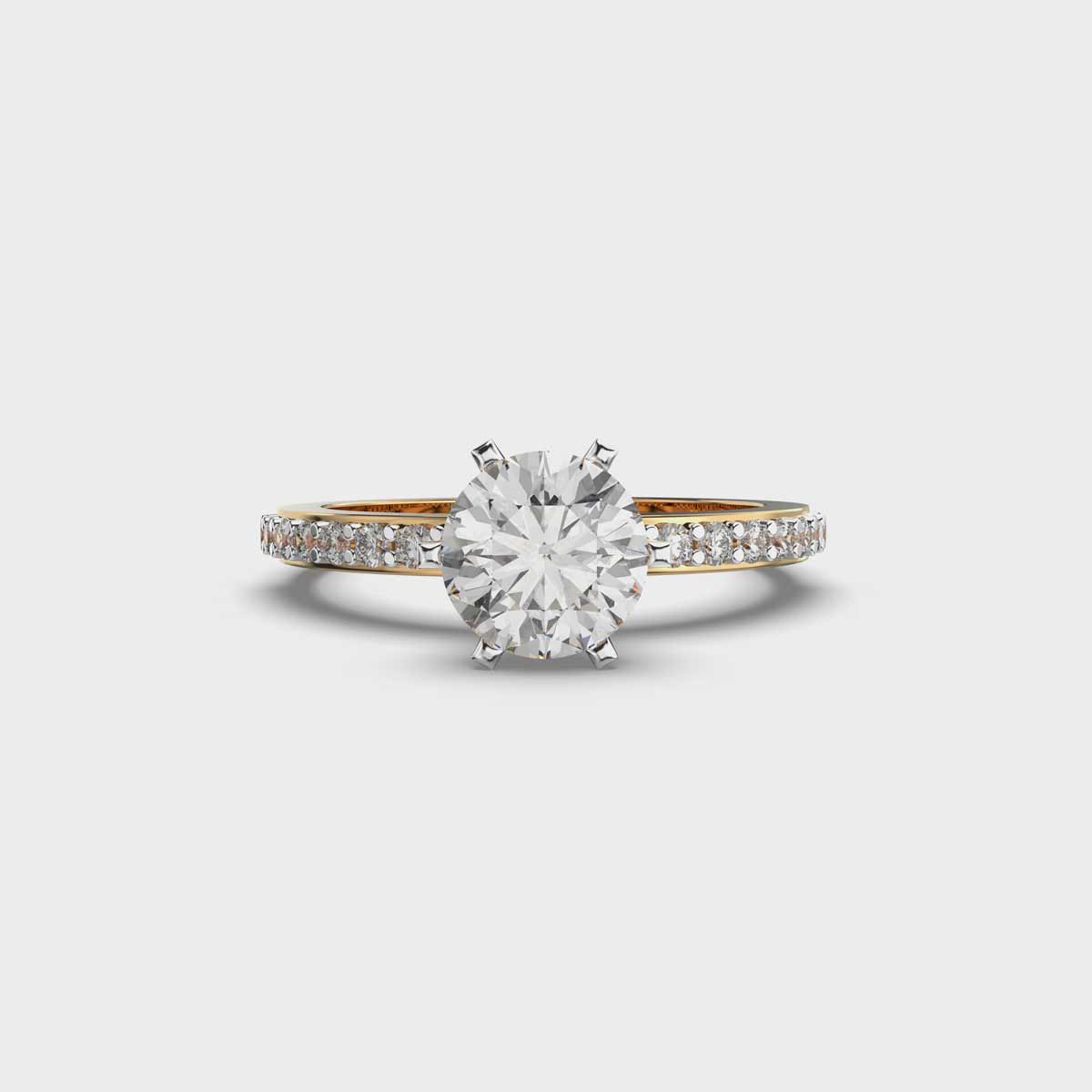 Anillo Solitaire In Diamond Band